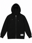 Black knit zip-up women's hoodie by Purple Imli – product shot