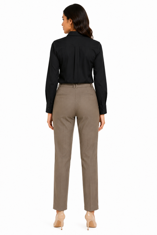 Black Shirt + Olive Khaki Trouser Combo for Women