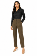 Black Shirt with Taupe Beige Trouser Combo for Women – Purple Imli
