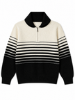 Black shawl collar half-zip women's sweater by Purple Imli – product shot
