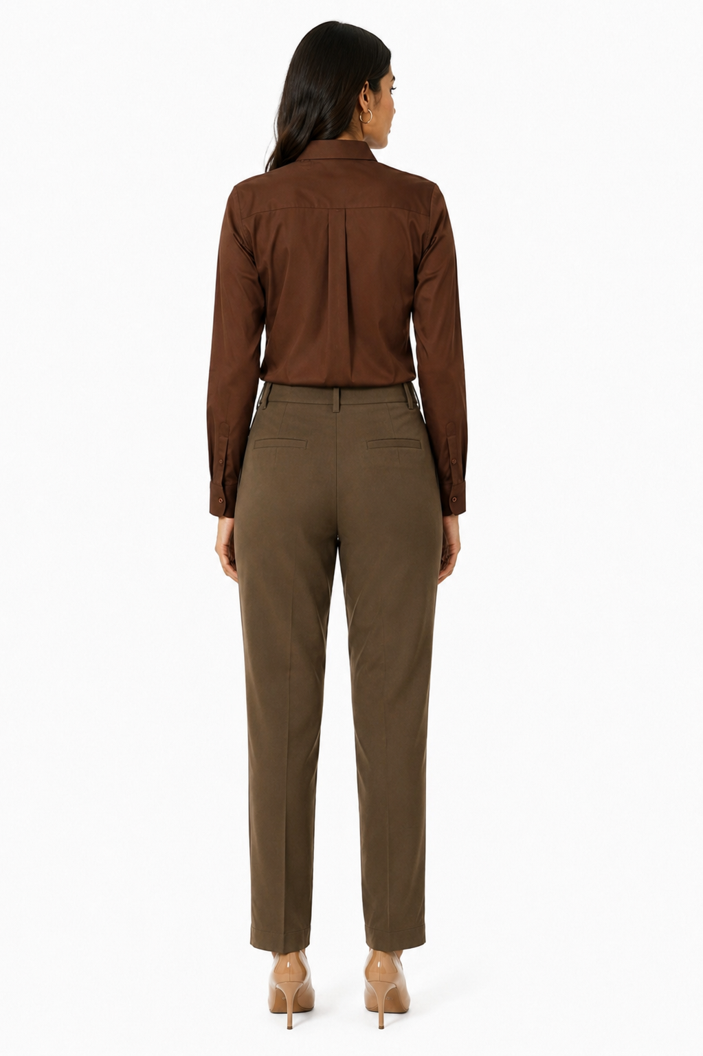 Brown Shirt + Taupe Beige Trouser Combo for Women
