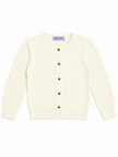 Cream classic button women's cardigan by Purple Imli – product shot
