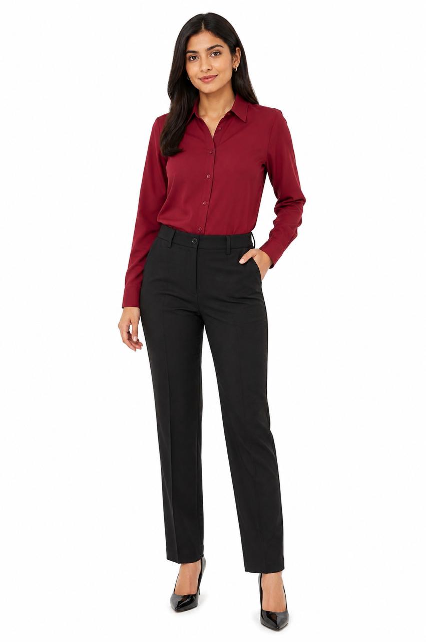 Maroon Shirt with Black Trouser Combo for Women – Purple Imli