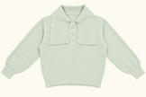 Tea green pearl bib collar women's sweater by Purple Imli – product shot