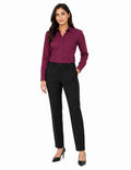 Wine Shirt with Black Trouser Combo for Women – Purple Imli