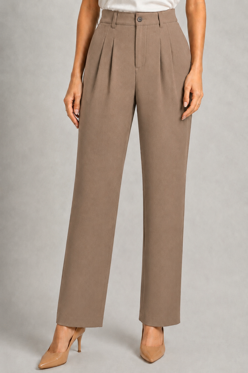 Beige Korean Trousers for Women