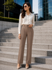 Beige Korean Trousers for Women by Purple Imli