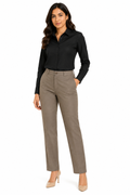 Black Shirt with Olive Khaki Trouser Combo for Women – Purple Imli