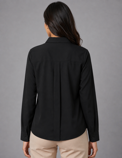 Black Formal Shirt for Women – Purple Imli back