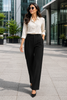 Black Korean Trousers for Women by Purple Imli