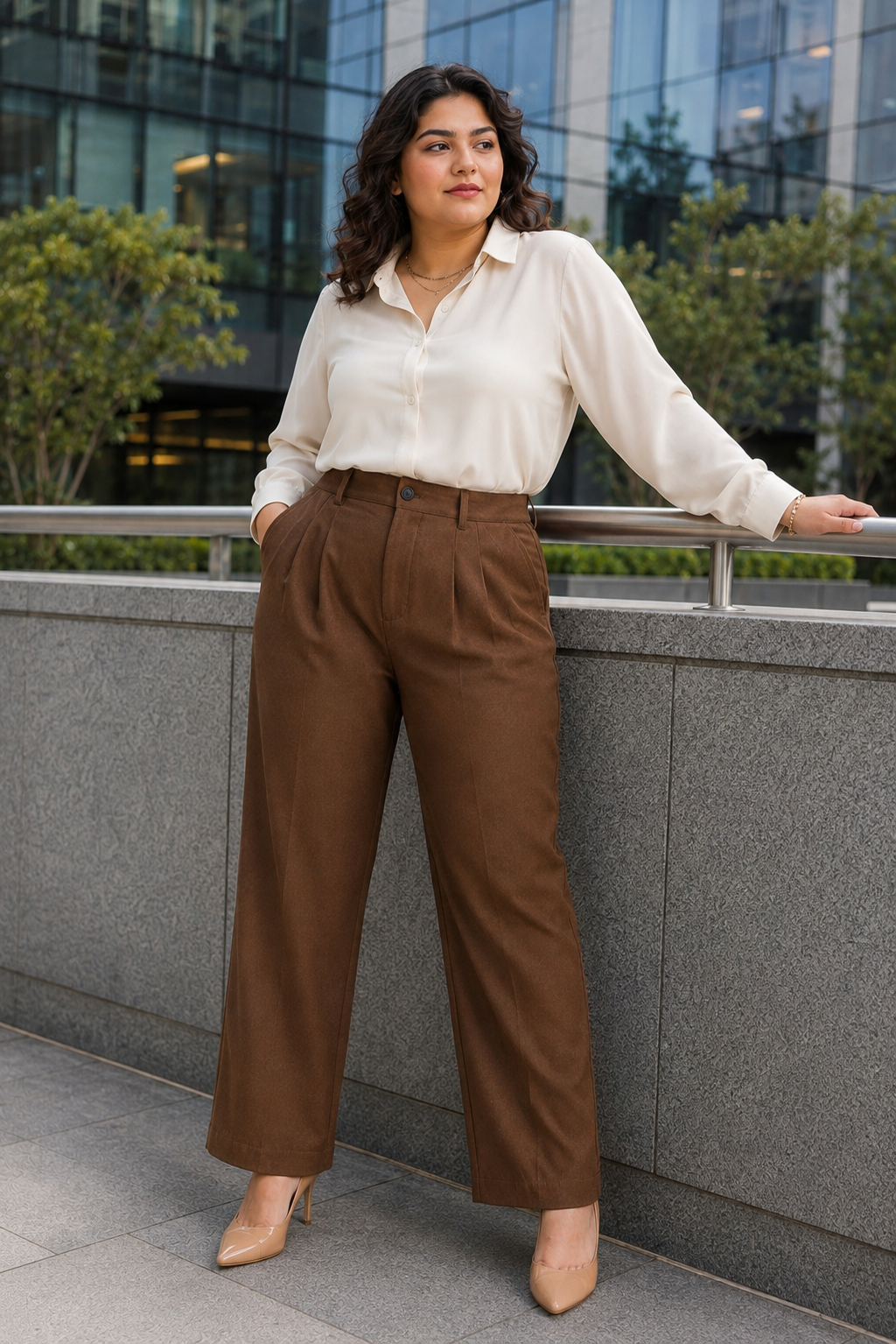 Brown Korean Trousers for Women