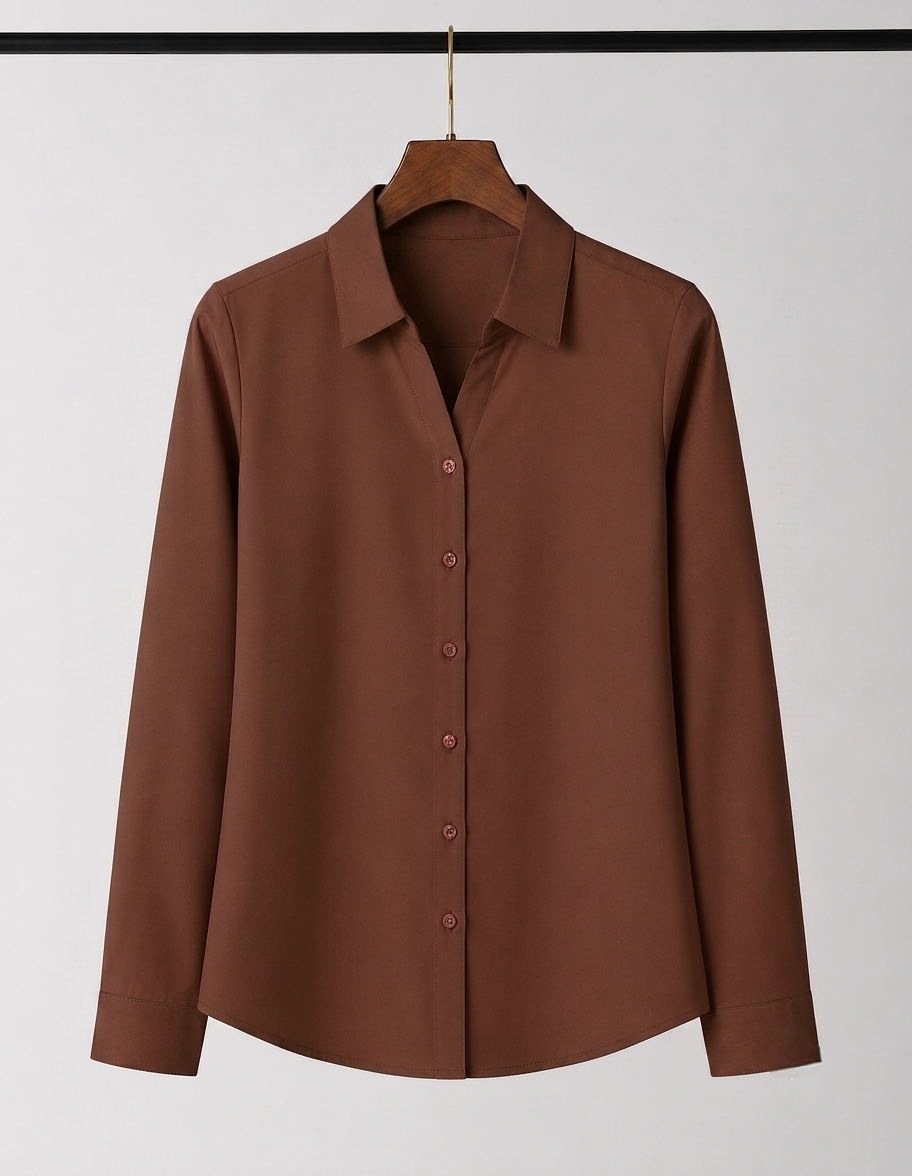 Chocolate Brown Formal Shirt for Women
