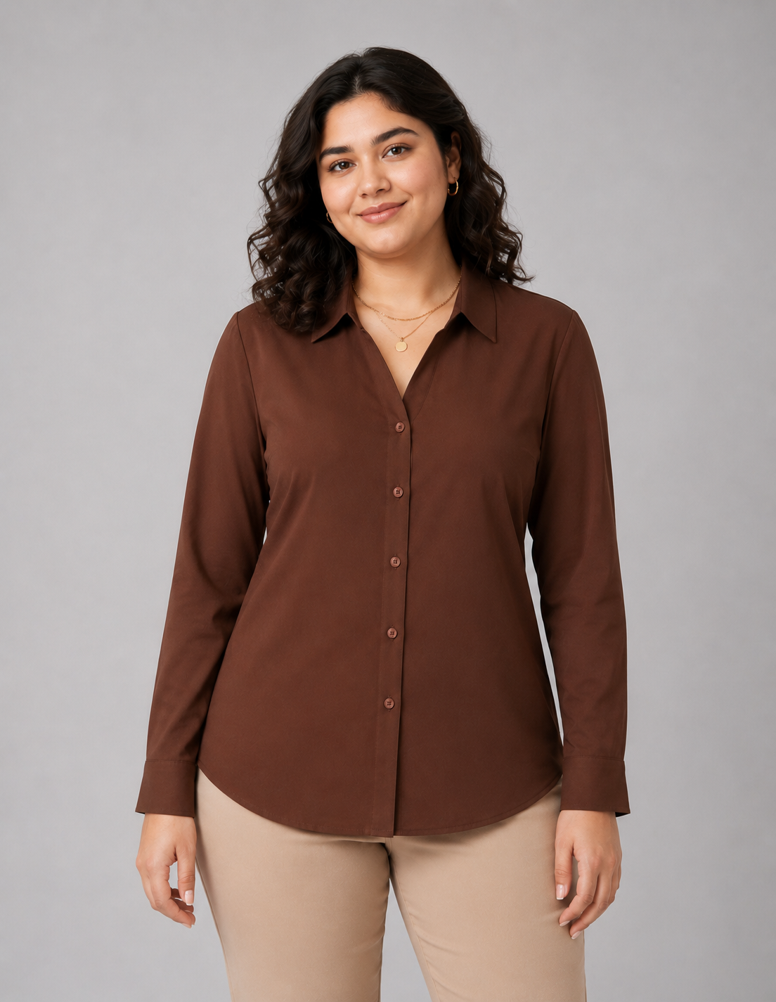 Chocolate Brown Formal Shirt for Women – Purple Imli plus