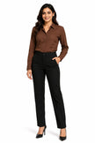 Brown Shirt with Black Trouser Combo for Women – Purple Imli