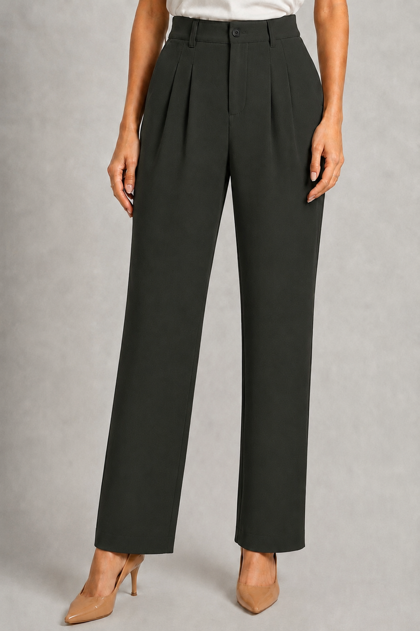Dark Green Korean Trousers for Women