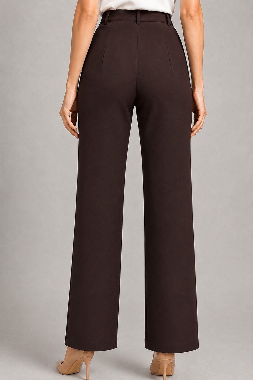 Wine Korean Trousers for Women