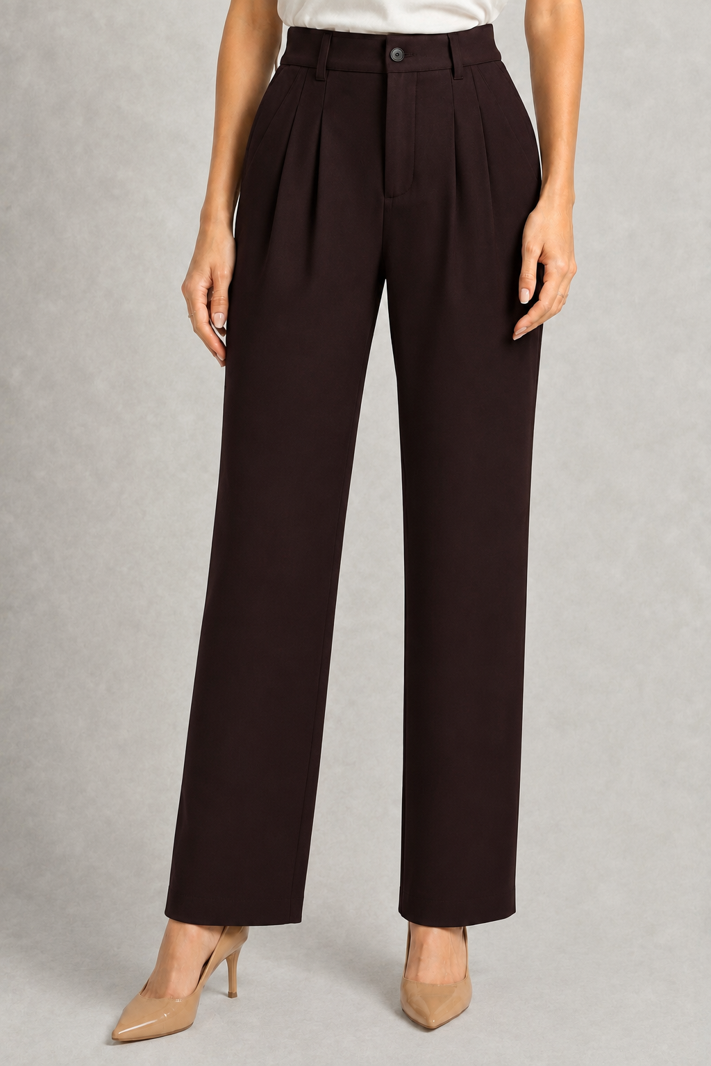 Wine Korean Trousers for Women