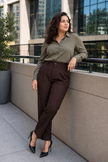 Wine Korean Trousers for Women