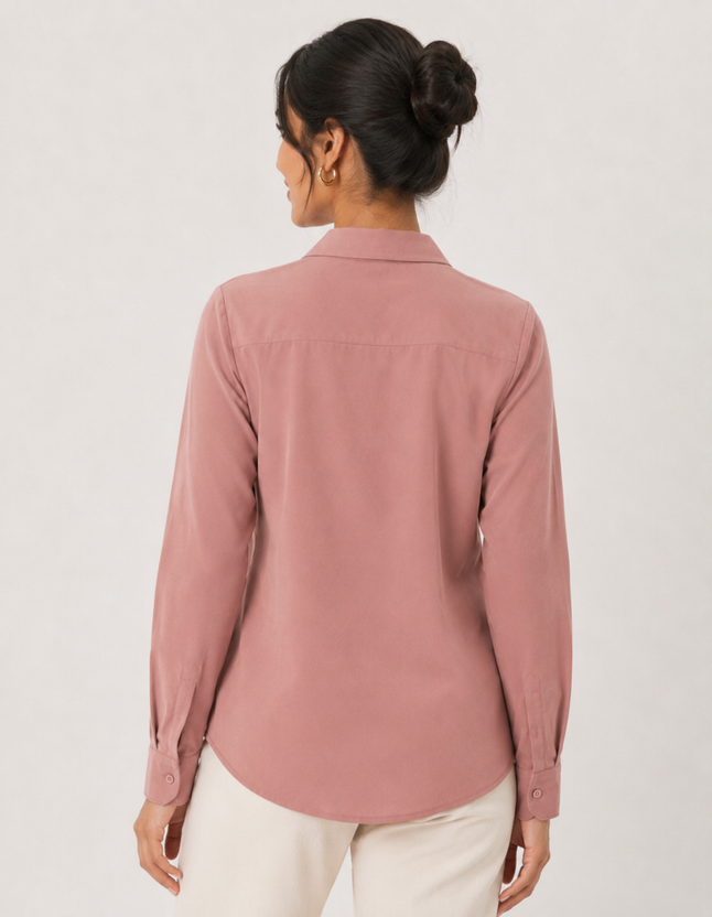 Dusty Rose Formal Shirt for Women – Purple Imli back