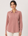Dusty Rose Shirt with Black Trouser Combo for Women – Purple Imli