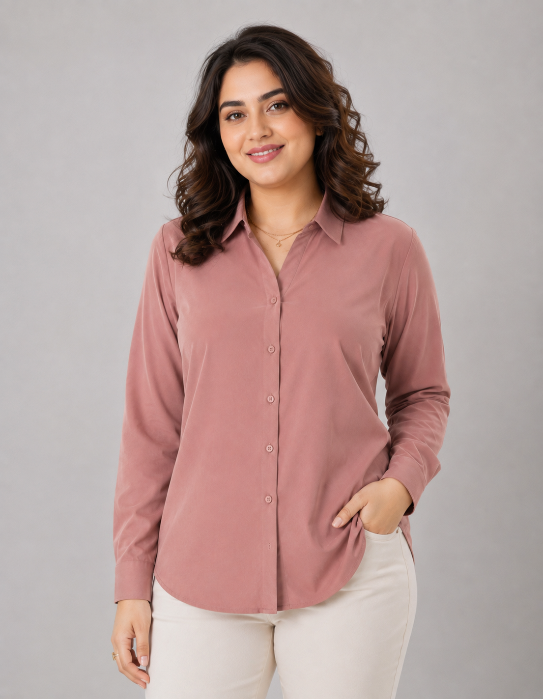 Dusty Rose Formal Shirt for Women – Purple Imli plus