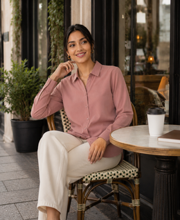Dusty Rose Formal Shirt for Women – Purple Imli urban
