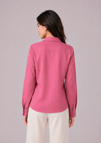 Hot Pink Formal Shirt for Women – Purple Imli back 