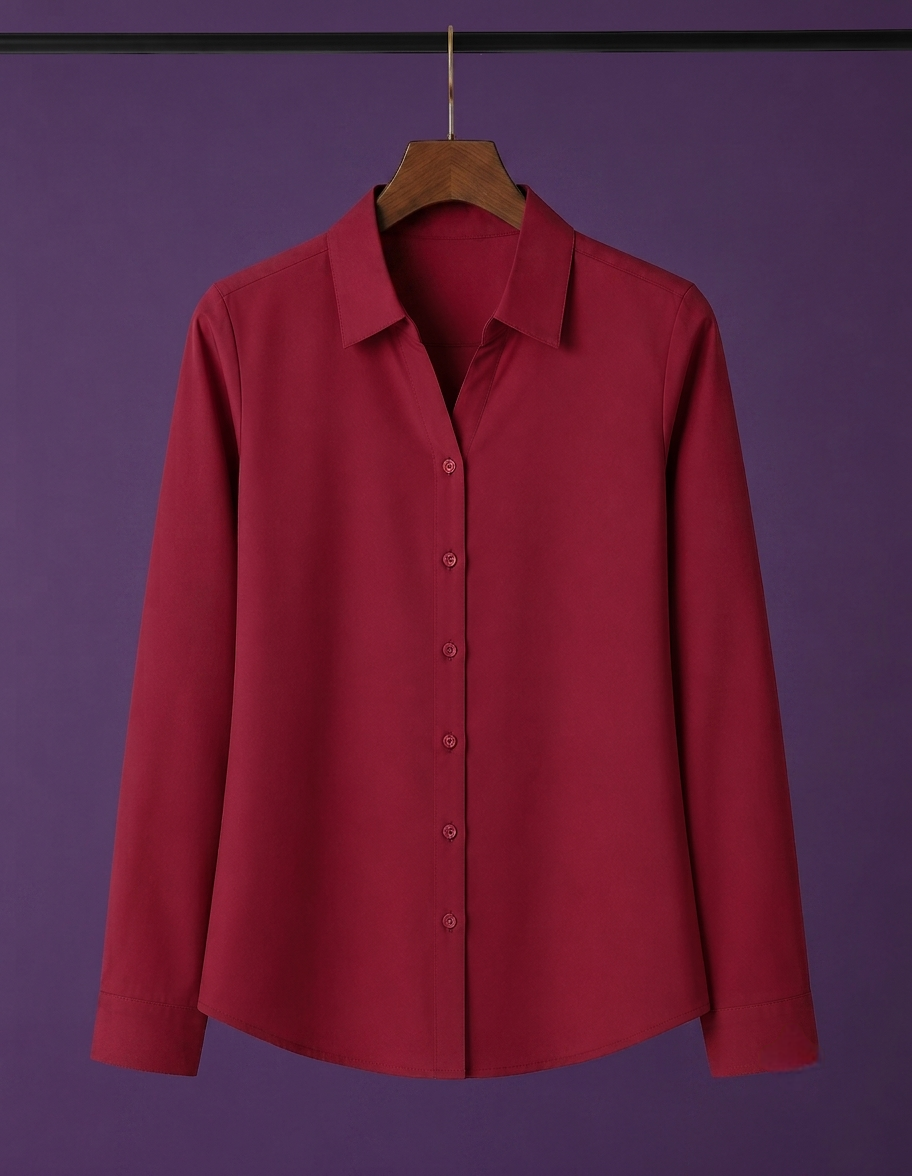 Maroon Formal Shirt for Women