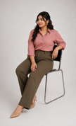 Olive Khaki Formal Trousers for Women – Purple Imli urban
