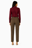 Maroon Shirt with Olive Khaki Trouser Combo for Women – Purple Imli
