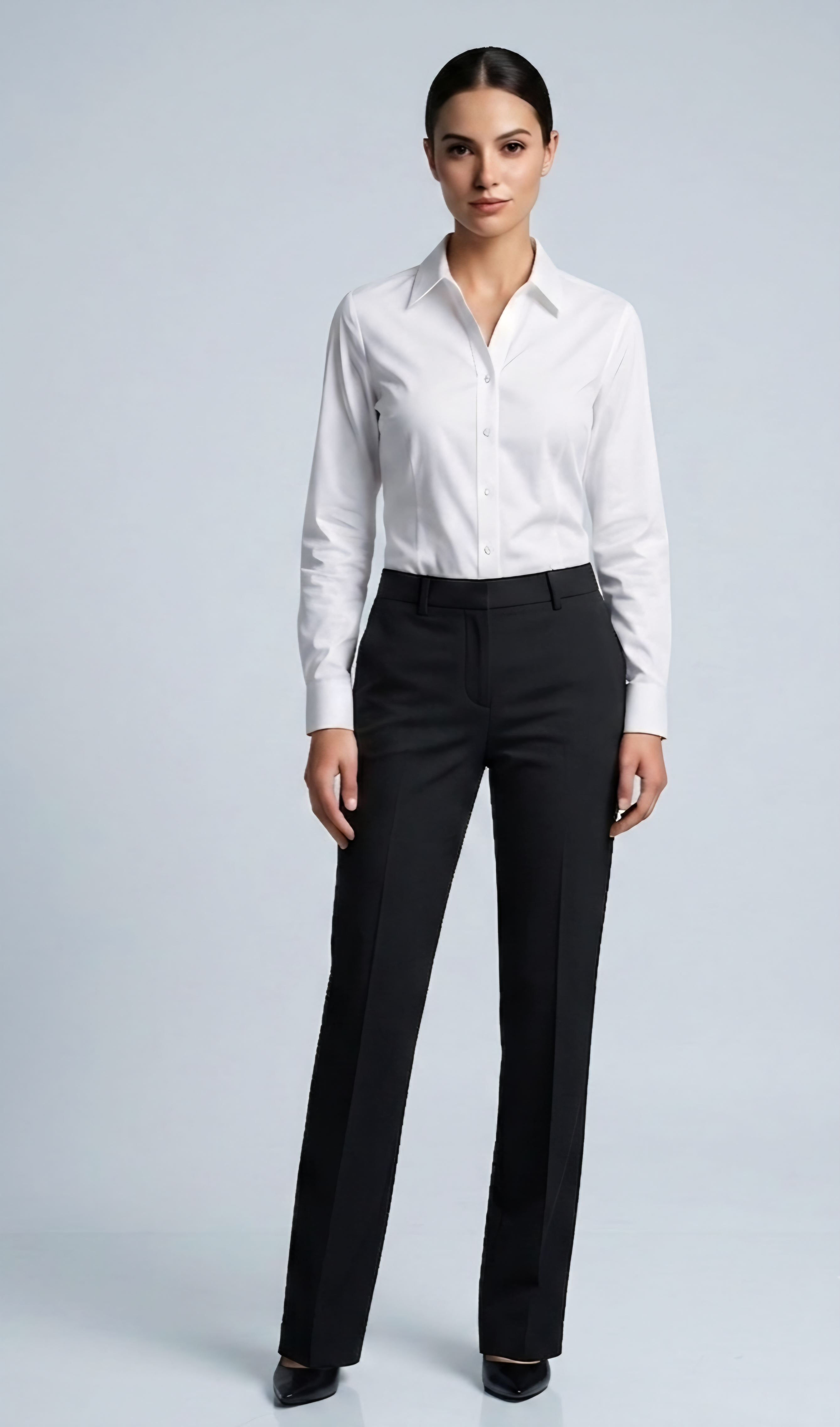 White Shirt with Black Trouser Combo for Women – Purple Imli