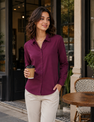 Wine Formal Shirt for Women – Purple Imli urban
